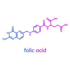 Folic acid or vitamin b9 chemical formula