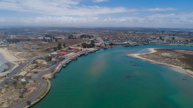 Aerial view over the west coast town of Veldrift in South Africa