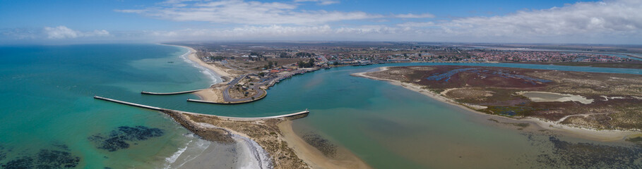 Aerial view over the west coast town of Veldrift in South Africa