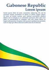 Fototapeta premium Flag of Gabon, Gabonese Republic. Template for award design, an official document with the flag of Gabon. Bright, colorful vector illustration.