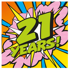 Carte Happy Birthday 21 years 