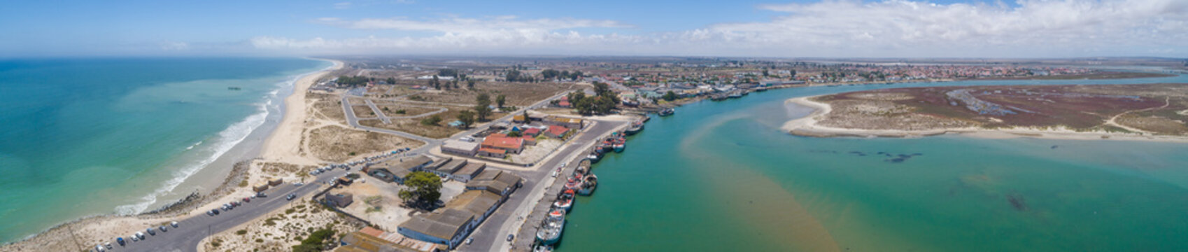 Aerial view over the west coast town of Veldrift in South Africa