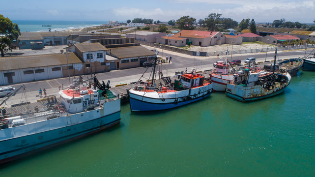 Aerial view over the west coast town of Veldrift in South Africa