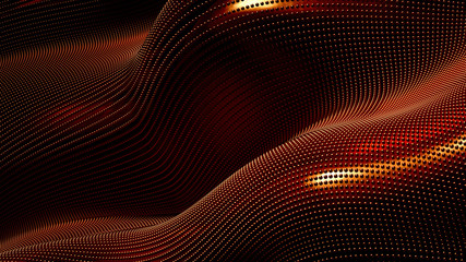 Obraz premium Luxury drapery particle wave background. 3d illustration, 3d rendering.