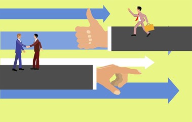 Busines concept illustration, showing  searching for opportunities and  time value vector illustration