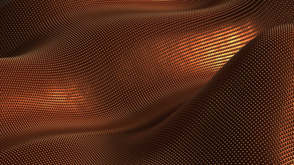 Luxury drapery particle wave background. 3d illustration, 3d rendering.