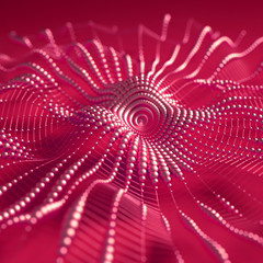 Luxury drapery particle wave background. 3d illustration, 3d rendering.