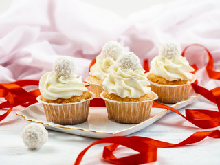 Rafaelo Cupcake with White Cream