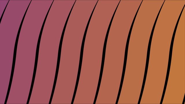 Graphic design of striped background moving waves. Animation. Abstraction of colorful moving wavy striped background.
