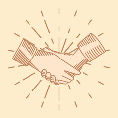 handshake icon flat design image