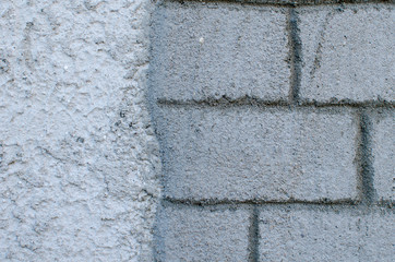 Brick Wall And Relief Plaster With Place For Text, Texture, Decorative Plaster