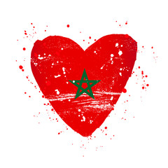 Moroccan flag in the form of a big heart.