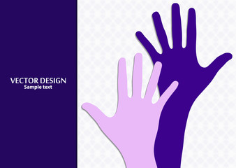 Raised hands, open palms. The concept of charity, volunteering, love, goodness, equality, racial and social issues.