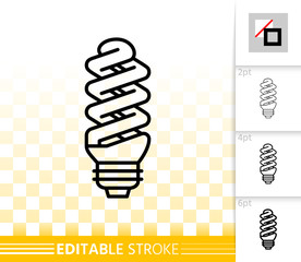 Economy Light Bulb simple black line vector icon