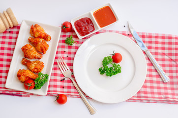Tasty Spicy Homemade Buffalo Wings.