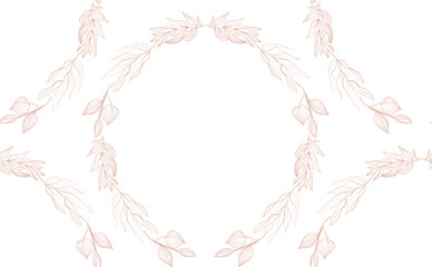 Hand drawn floral wreath seamless pattern