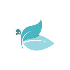 Fototapeta na wymiar Abstract leaf butterfly mascot logo icon illustration
