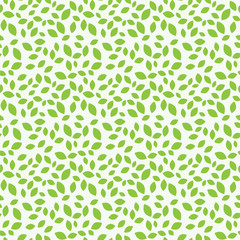 Geometrical spring green leaves seamless repeat pattern design background
