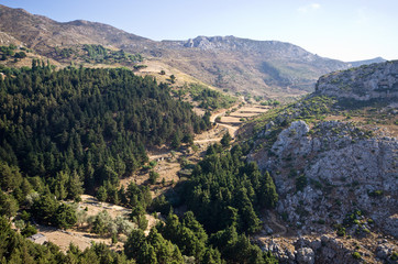Fototapeta na wymiar View from Palio Pyli mountain, Kos, Greece