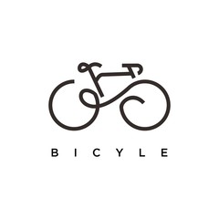 Bicycle logo design. Bicycle line art vector design. Bicycle parts logotype