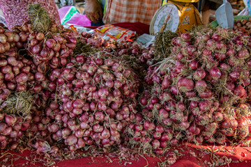Fresh garlic on a local market in Thailand