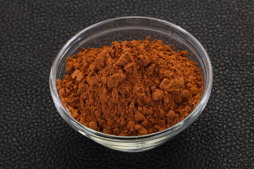 Cocoa powder in the bowl