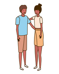 couple of people standing on white background