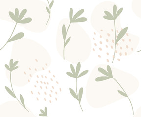 Floral seamless pattern. Hand drawn flowers vector illustration.