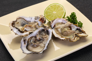 Oysters with lime and parsley