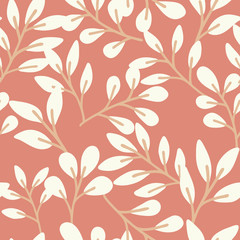 Seamless pattern with hand drawn flowers on white background. Vintage repeat background. Vector floral texture.