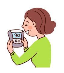 血圧を測る女性