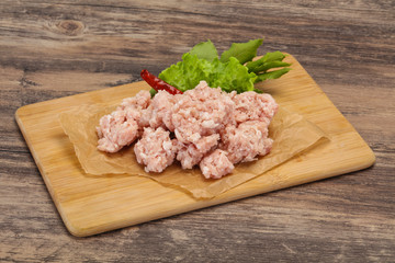 Homemade pork minced meat for cooking
