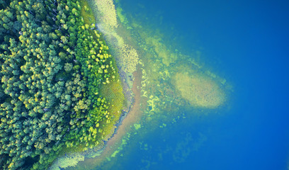 Aerial landscape from the drone - coastline