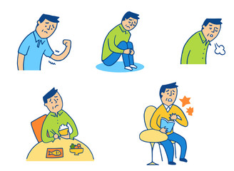 中年男性セット　不健康