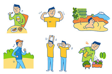 中年男性セット　健康