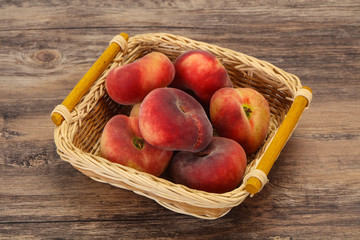 Sweet ripe tasty flat peach