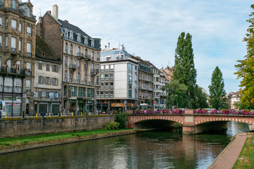 Fototapeta na wymiar river in Strasbourg, France. August, 2019