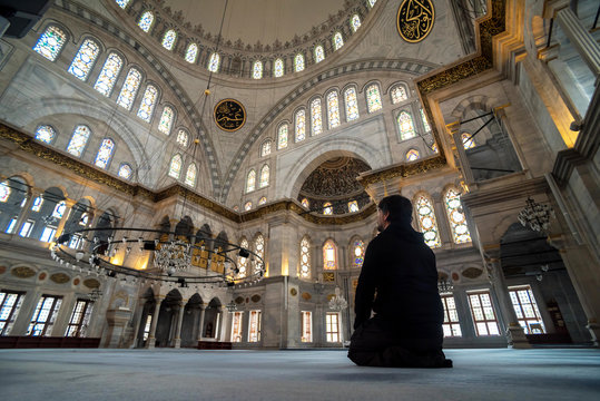 Man sitting inside the mosque