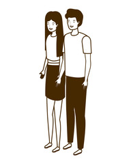 silhouette of couple of people standing on white background