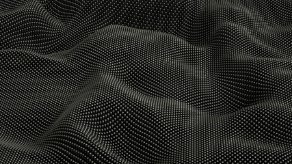 Technology geometry black background. 3d illustration, 3d rendering.