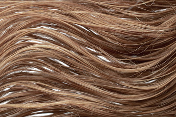 Wet brown  hair as background, texture
