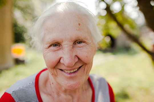 Wonderful senior woman smiling at camera