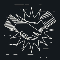 handshake icon flat design image