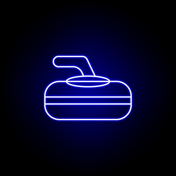recommend clip art: curling line icon in neon style. Element of winter sport illustration. Signs and symbols icon can be used for web, logo, mobile app, UI, UX