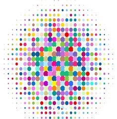 Mosaic with colored dots on white background