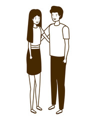 silhouette of couple of people standing on white background