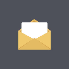 One incoming message, open message icon, notification. Illustration, isolated