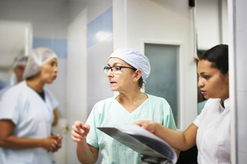 Medical professionals preparing their day