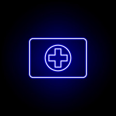 first aid kit healthy sport line icon in neon style. Element of winter sport illustration. Signs and symbols icon can be used for web, logo, mobile app, UI, UX