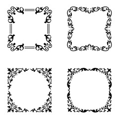 Vintage style floral empty frame. Template for wedding, greeting, invitation, romantic card. Creative vintage frame for advertising, scrapbook, announcement